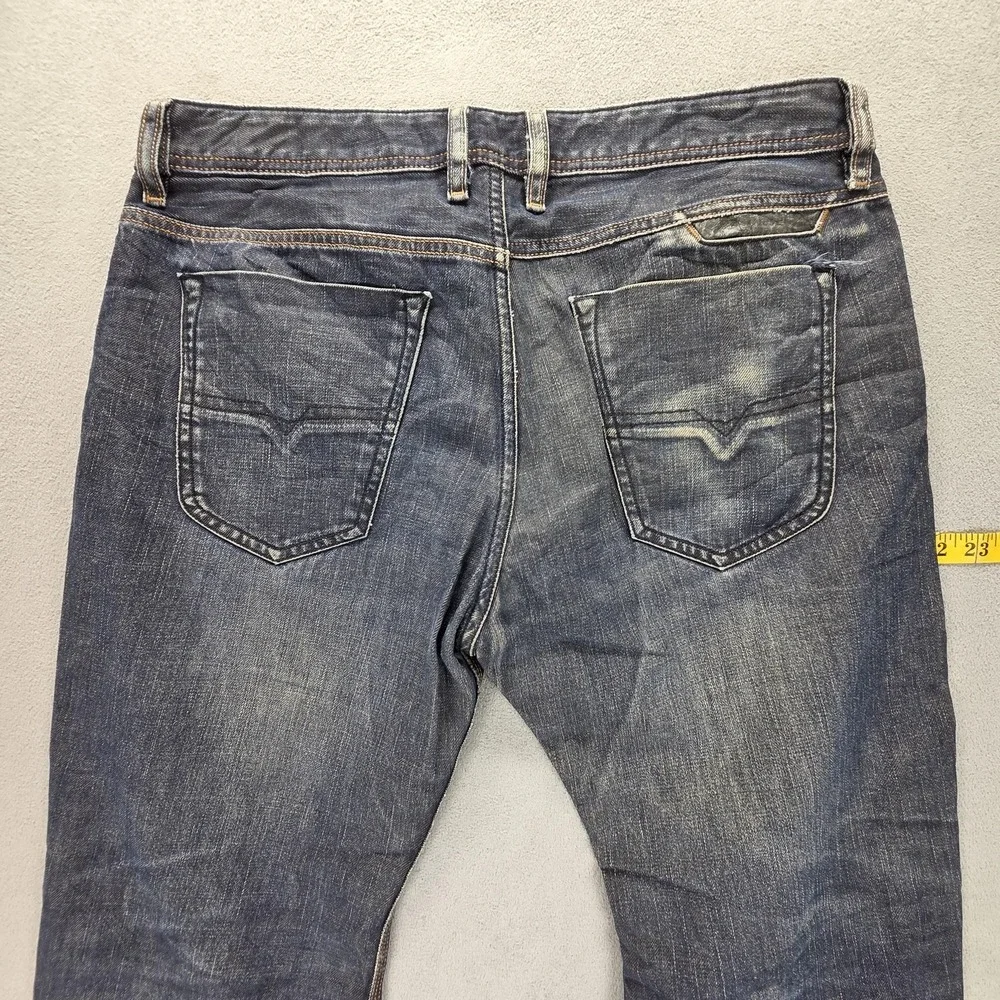 Diesel Jeans Mens 33x32 Blue Bravefort Comfort Carrot Relaxed Button Fly 0088Z